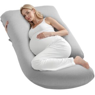 G-Shaped Full Body Pregnancy Pillow, Maternity Support Pillow with Removable & Washable Cover, Soft Breathable Body Pillow for Back, Belly, Hip & Leg Support