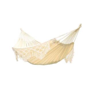 Boho Cotton Rope Hammock, Nordic Tasseled Double Hammock for Outdoor Patio and Indoor Lounging