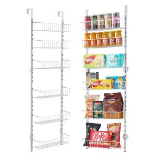 6-Tier Over-Door Pantry Organizer, Adjustable Hanging Kitchen Storage Rack