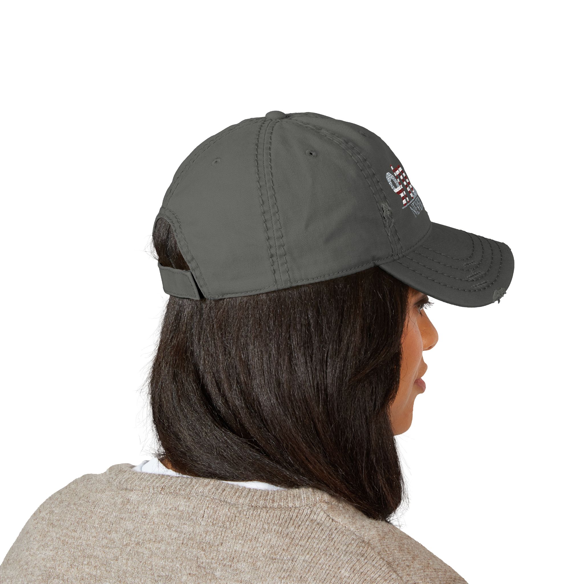 9/11 Never Forget Memorial Remembrance Hat, Distressed Embroidered Cap - Image 4
