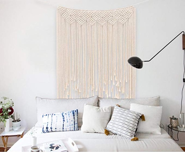Boho Macrame Wall Hanging Tapestry, Nordic Hand-Woven Cotton Rope Wall Décor for Bedroom & Living Room - Image 5