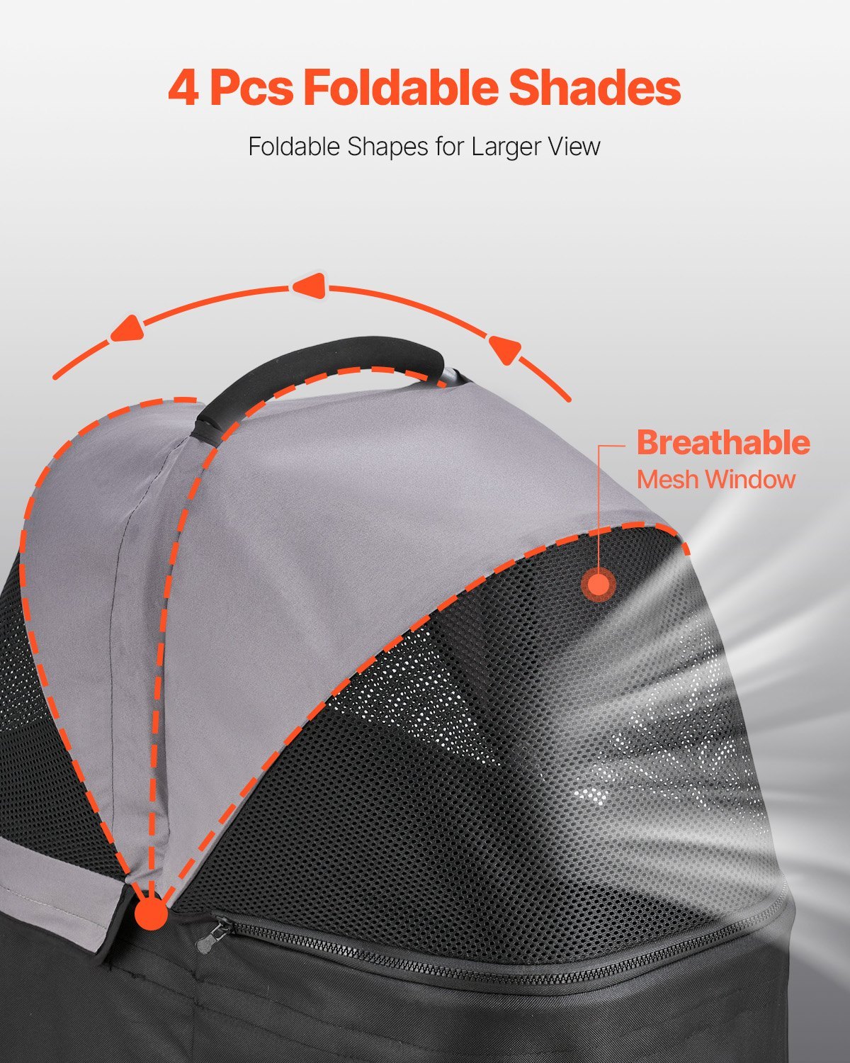 Foldable Pet Stroller, 4-Wheel Dog Stroller with Detachable Carrier, Up to 35 lbs