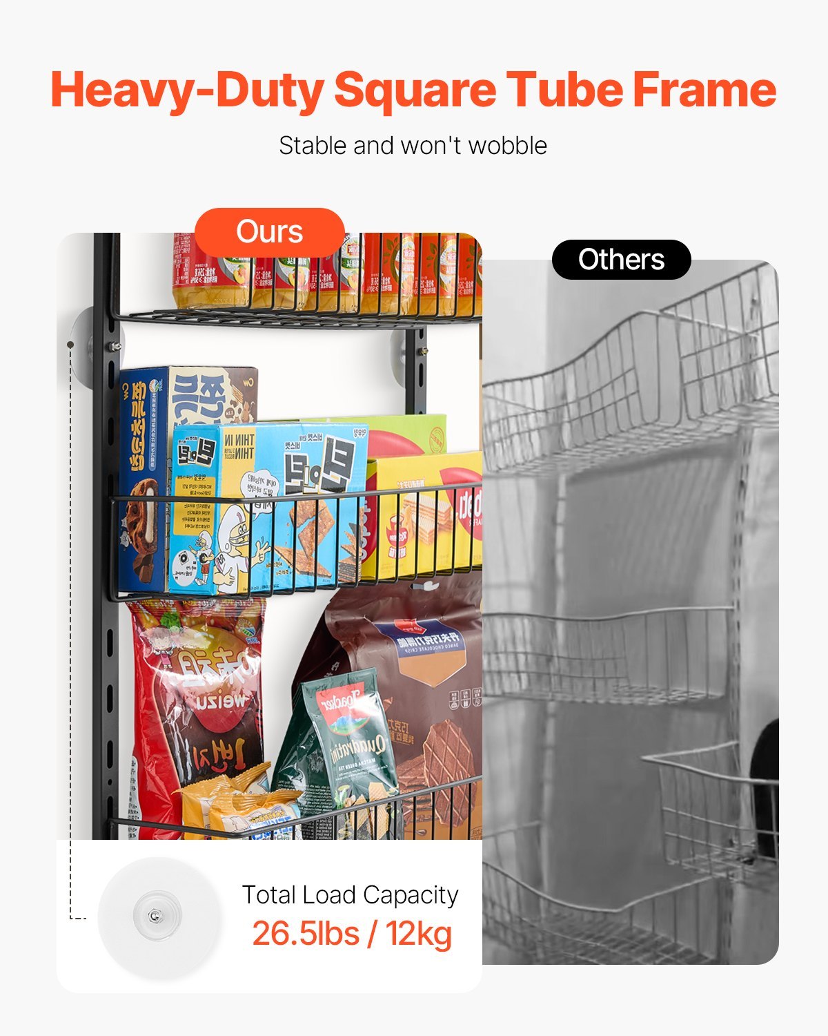 8-Tier Over-Door Pantry Organizer, Adjustable Hanging Kitchen Storage Rack - Image 4