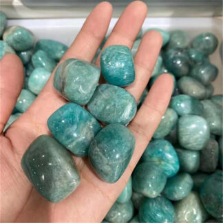 Amazonite Crystal Palm Stone, Chakra Healing Gemstone