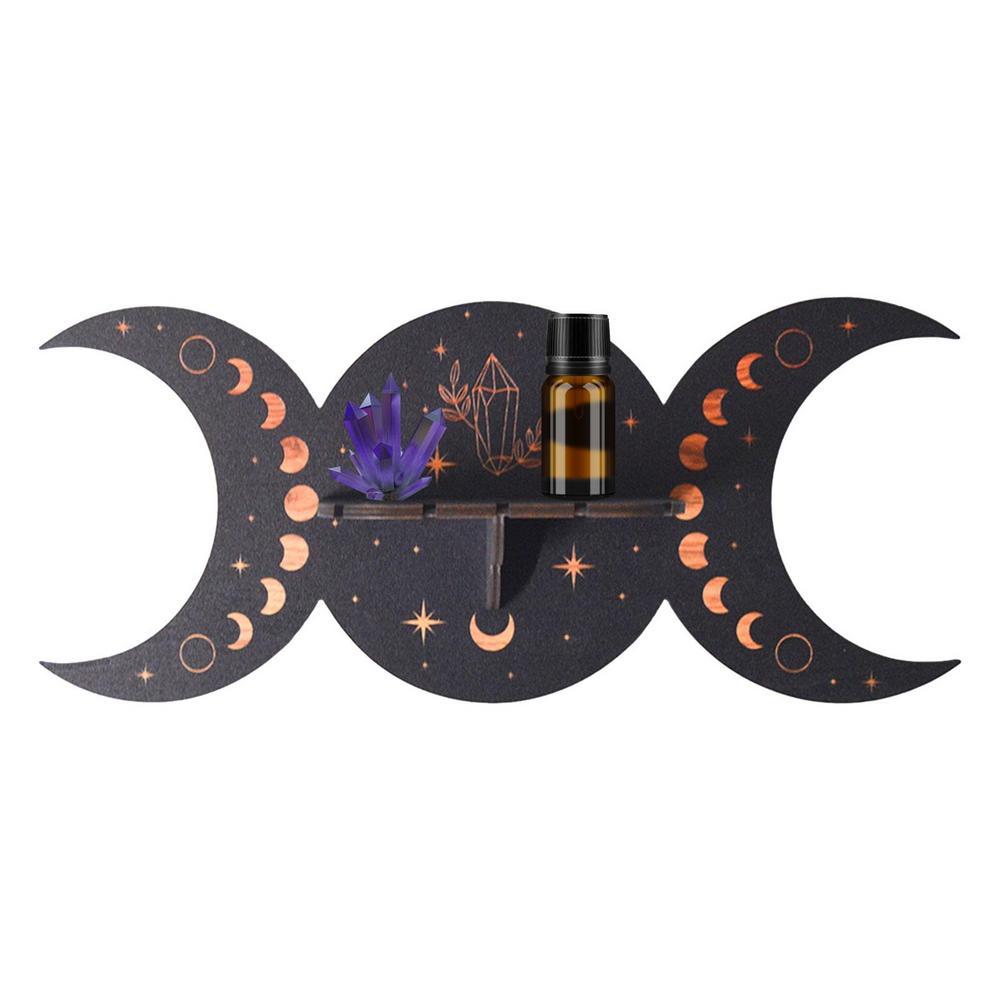 Bohemian Wood & Crystal Wall Shelf - Image 2