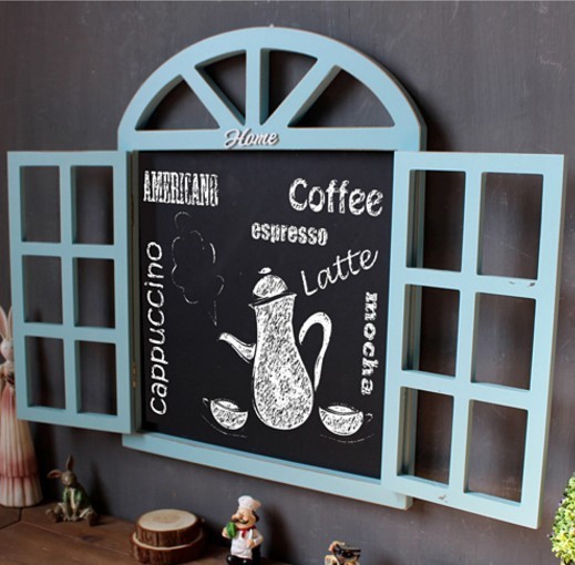 Rustic Wooden Window Frame Chalkboard, Farmhouse Faux Window Wall Decor - Image 3