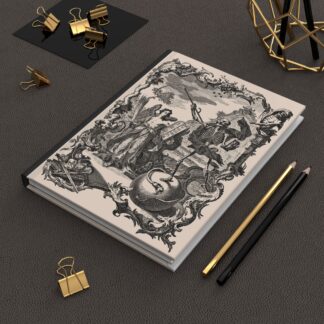 Antique Engravings Hardcover Journal — Gryphon & Skeletal Allegory Lined Notebook