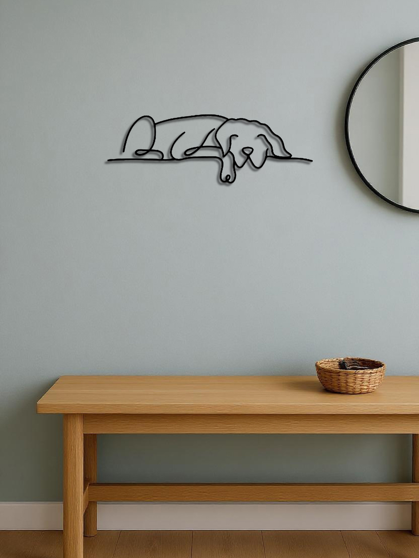Minimalist Metal Dog Wall Art