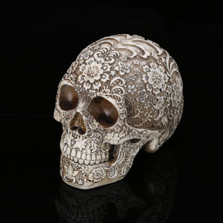 Carved Resin Skull Statue