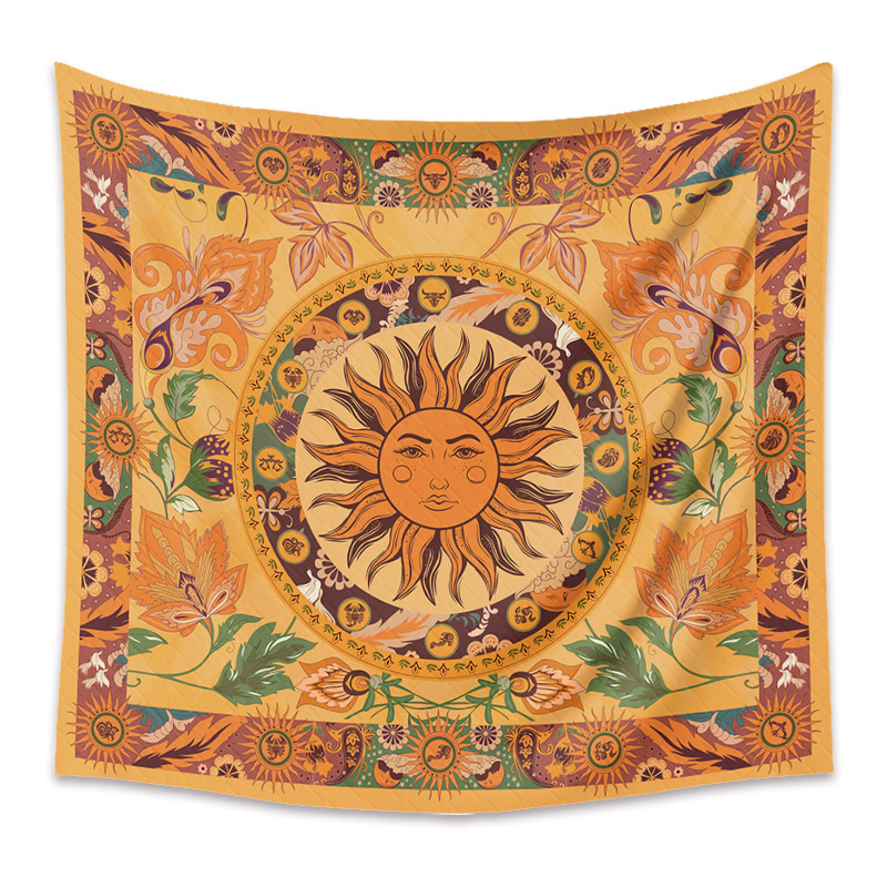 Bohemian Celestial Tapestry Wall Hanging, Sun Moon Star Boho Wall Decor - Image 2
