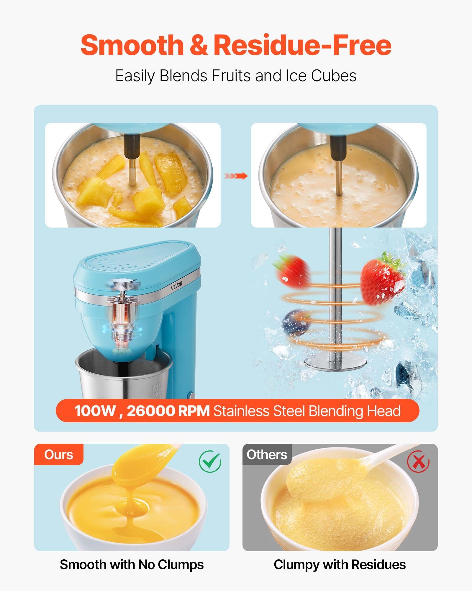 VEVOR Milkshake Maker, 100W Single-Head Mixer - Image 2