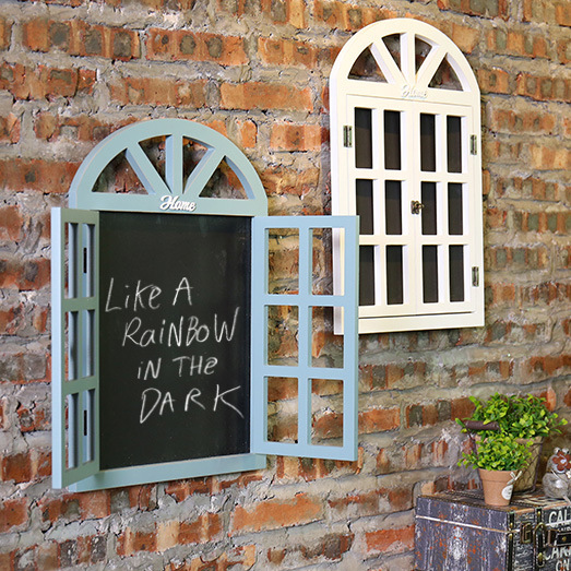 Rustic Wooden Window Frame Chalkboard, Farmhouse Faux Window Wall Decor - Image 5