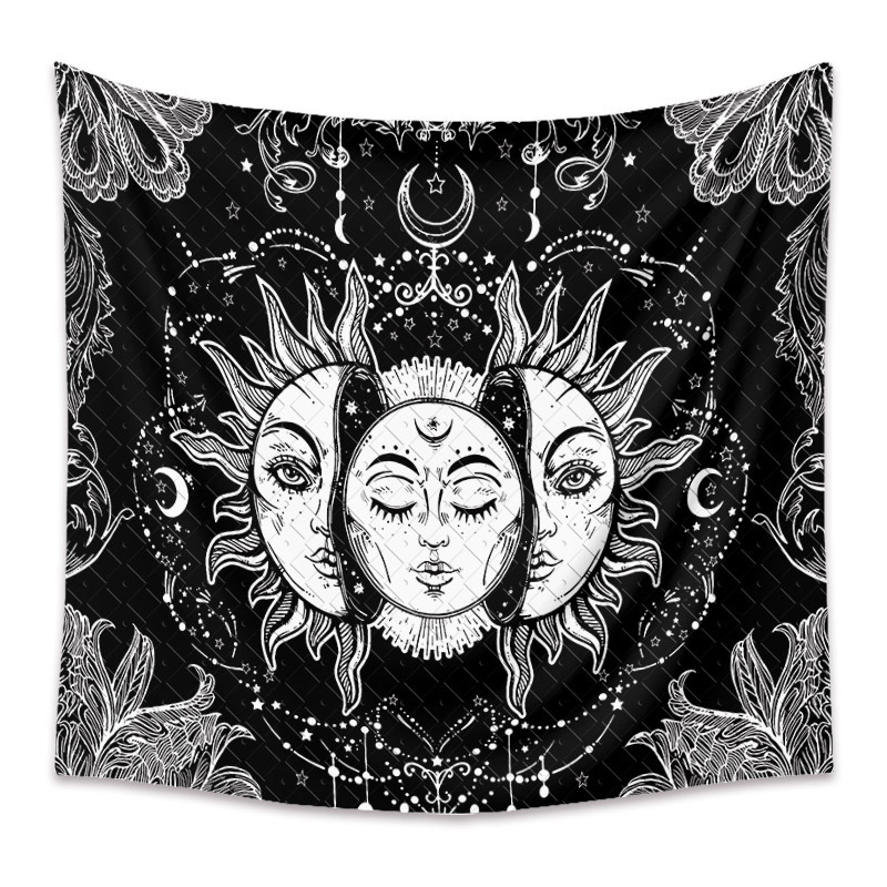 Bohemian Celestial Tapestry Wall Hanging, Sun Moon Star Boho Wall Decor - Image 10