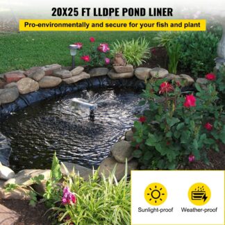20x25 Ft Pond Liner, 20 Mil LLDPE Waterproof Liner for Ponds and Water Gardens