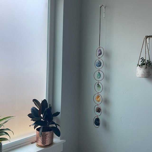 Raw Crystal Gemstone Wall Hanging - Image 2