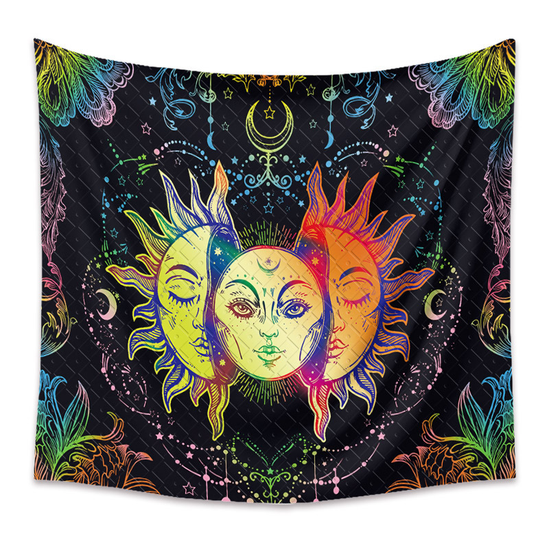 Bohemian Celestial Tapestry Wall Hanging, Sun Moon Star Boho Wall Decor - Image 8