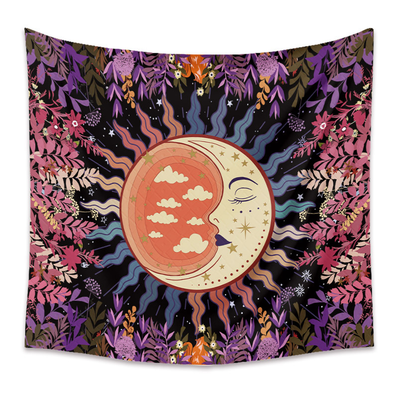 Bohemian Celestial Tapestry Wall Hanging, Sun Moon Star Boho Wall Decor - Image 6