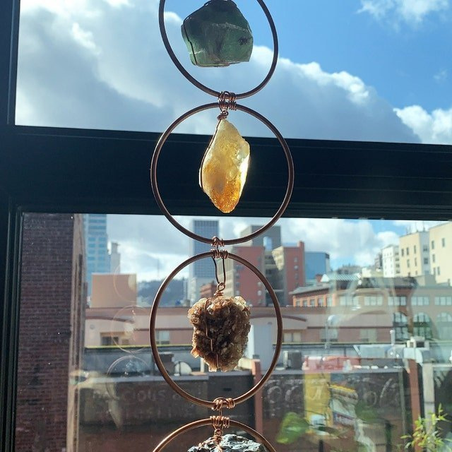 Raw Crystal Gemstone Wall Hanging - Image 6