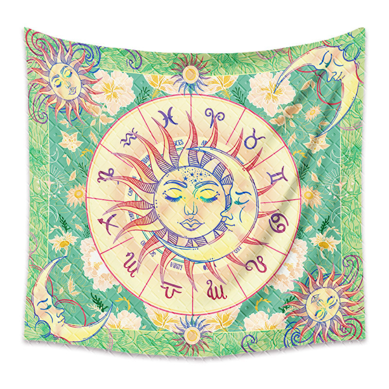 Bohemian Celestial Tapestry Wall Hanging, Sun Moon Star Boho Wall Decor - Image 7